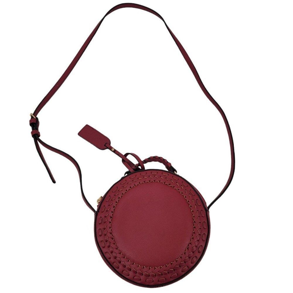 Sole Society Crossbody Round Bag Vegan Leather Red New Purse - Picture 5 of 7